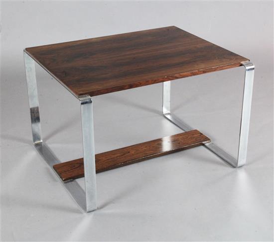 A 1950s Danish rosewood occasional table, W.2ft 4in. D.2ft H.1ft 6in.